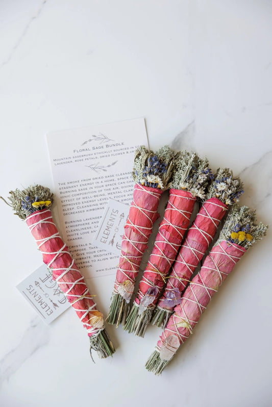 Floral Sage Bundle with Crystal