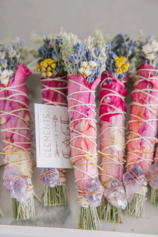 Floral Sage Bundle with Crystal